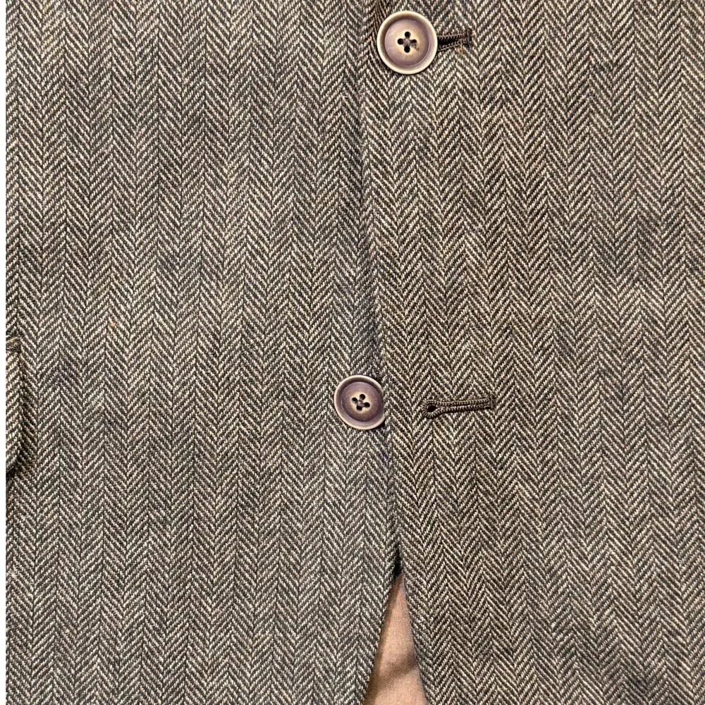 Nautica Men's Modern-Fit Solid Herringbone Tweed Sport Coat Brown 44L $295